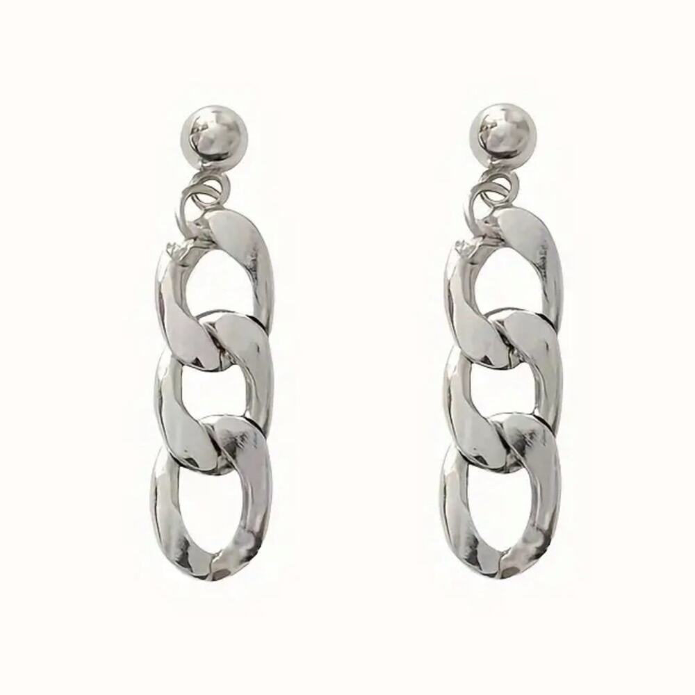 Silver Chain Link Earrings